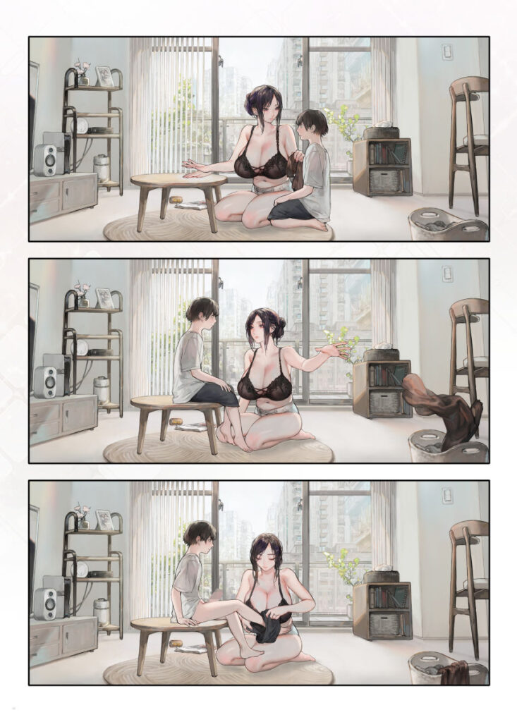 人妻NTR同人_ご近所の奥さん休みの日は家で暇そう-4