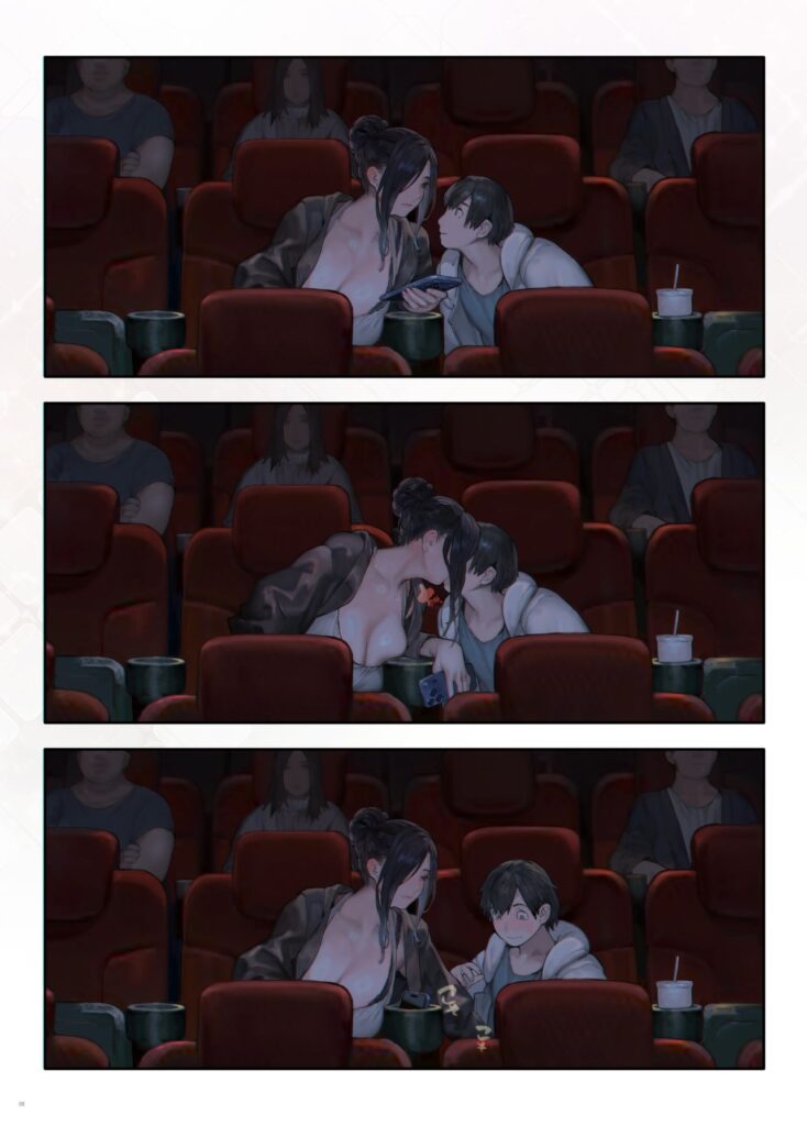 人妻NTR同人_ご近所の奥さん映画館行って映画を見ない-4